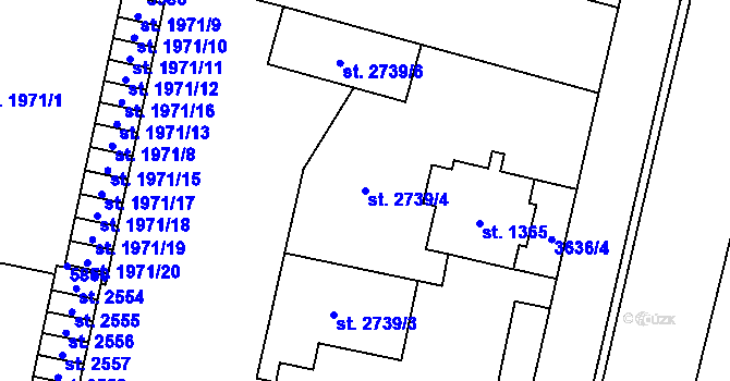 Parcela st. 2739/4 v KÚ Břeclav, Katastrální mapa