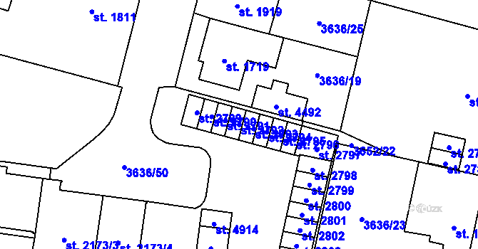 Parcela st. 2792 v KÚ Břeclav, Katastrální mapa