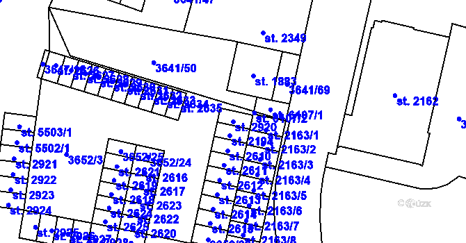 Parcela st. 2920 v KÚ Břeclav, Katastrální mapa