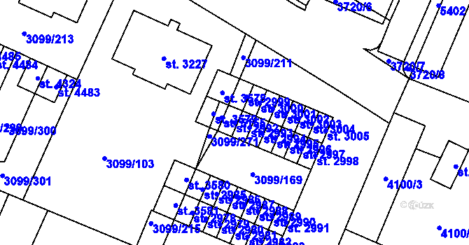 Parcela st. 2992 v KÚ Břeclav, Katastrální mapa