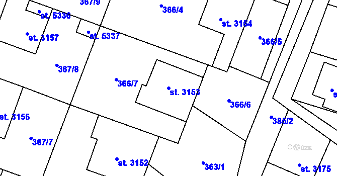 Parcela st. 3153 v KÚ Břeclav, Katastrální mapa