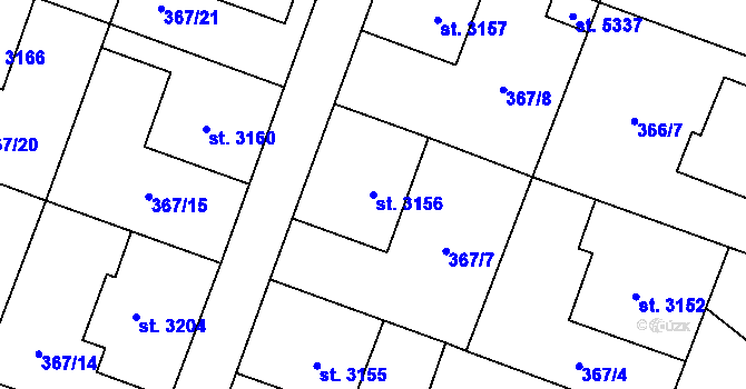 Parcela st. 3156 v KÚ Břeclav, Katastrální mapa