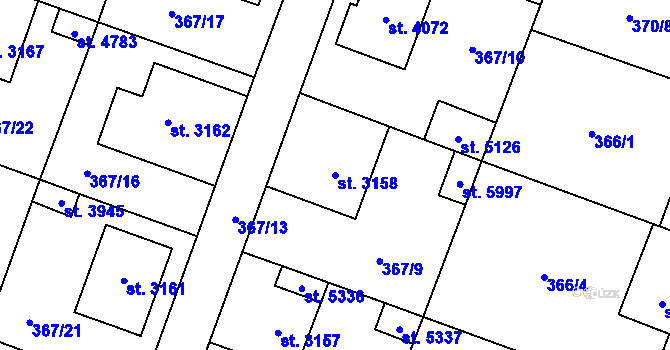 Parcela st. 3158 v KÚ Břeclav, Katastrální mapa