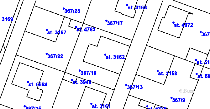 Parcela st. 3162 v KÚ Břeclav, Katastrální mapa