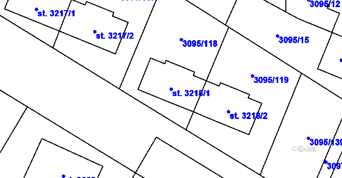 Parcela st. 3218/1 v KÚ Břeclav, Katastrální mapa