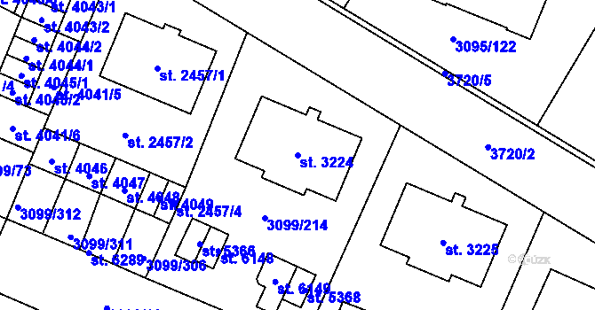 Parcela st. 3224 v KÚ Břeclav, Katastrální mapa