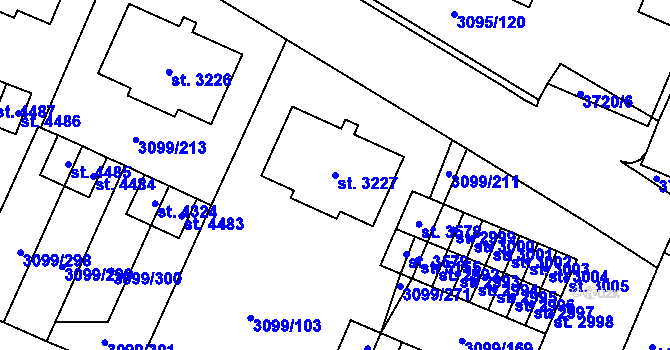Parcela st. 3227 v KÚ Břeclav, Katastrální mapa