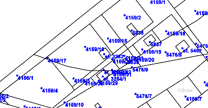 Parcela st. 3282 v KÚ Břeclav, Katastrální mapa