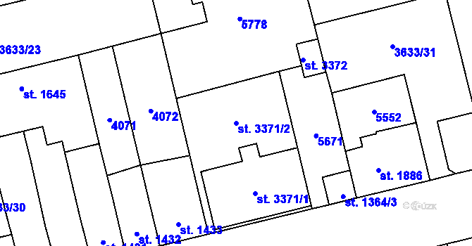 Parcela st. 3371/2 v KÚ Břeclav, Katastrální mapa