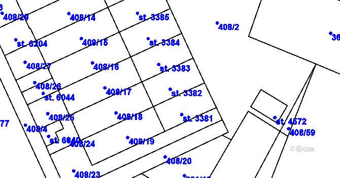 Parcela st. 3382 v KÚ Břeclav, Katastrální mapa