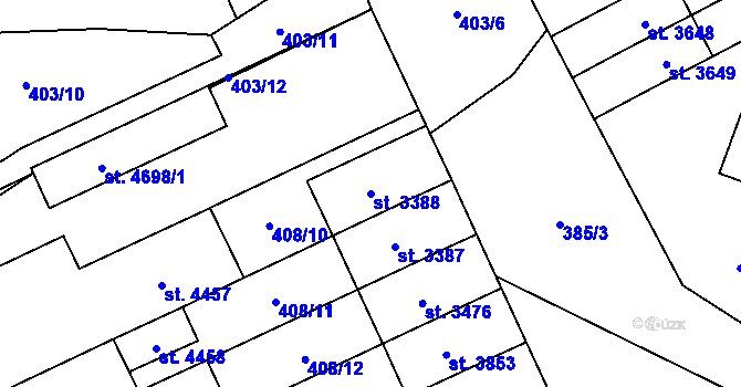 Parcela st. 3388 v KÚ Břeclav, Katastrální mapa
