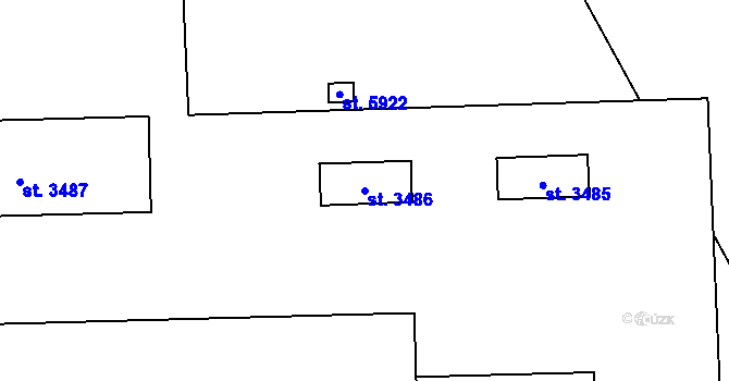 Parcela st. 3486 v KÚ Břeclav, Katastrální mapa