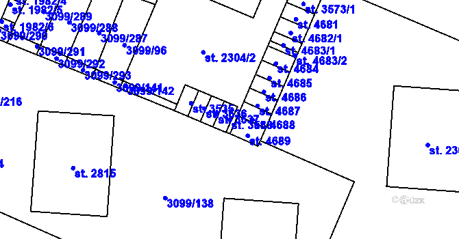 Parcela st. 3538 v KÚ Břeclav, Katastrální mapa