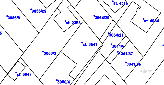 Parcela st. 3541 v KÚ Břeclav, Katastrální mapa