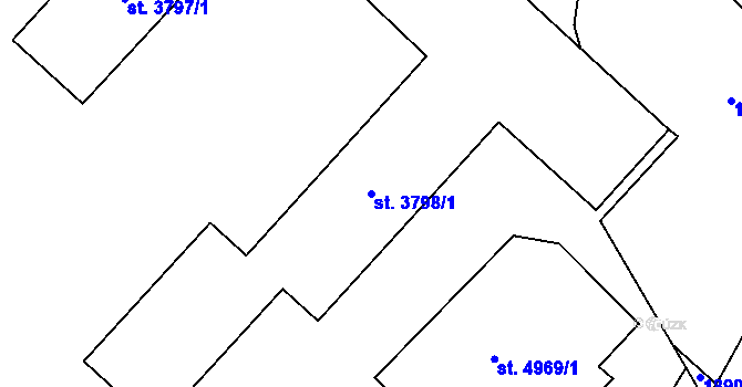 Parcela st. 3798/1 v KÚ Břeclav, Katastrální mapa