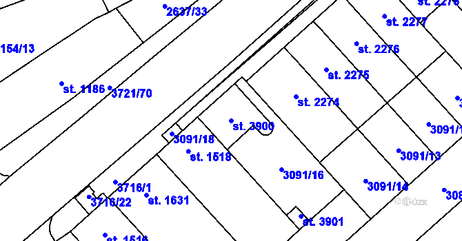 Parcela st. 3900 v KÚ Břeclav, Katastrální mapa