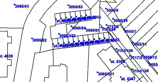 Parcela st. 3907 v KÚ Břeclav, Katastrální mapa