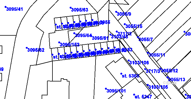 Parcela st. 3967 v KÚ Břeclav, Katastrální mapa