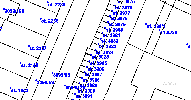 Parcela st. 3984 v KÚ Břeclav, Katastrální mapa