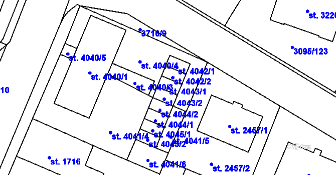 Parcela st. 4043/1 v KÚ Břeclav, Katastrální mapa