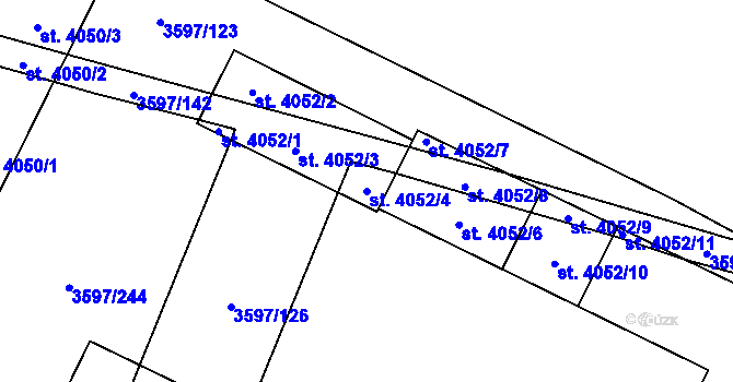 Parcela st. 4052/4 v KÚ Břeclav, Katastrální mapa