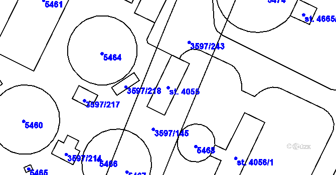 Parcela st. 4055 v KÚ Břeclav, Katastrální mapa