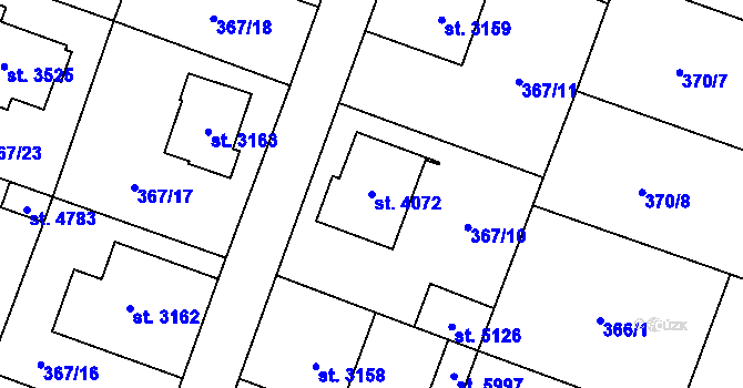 Parcela st. 4072 v KÚ Břeclav, Katastrální mapa