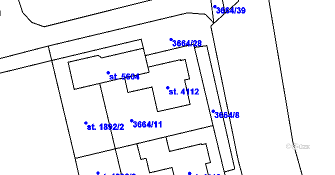 Parcela st. 4112 v KÚ Břeclav, Katastrální mapa