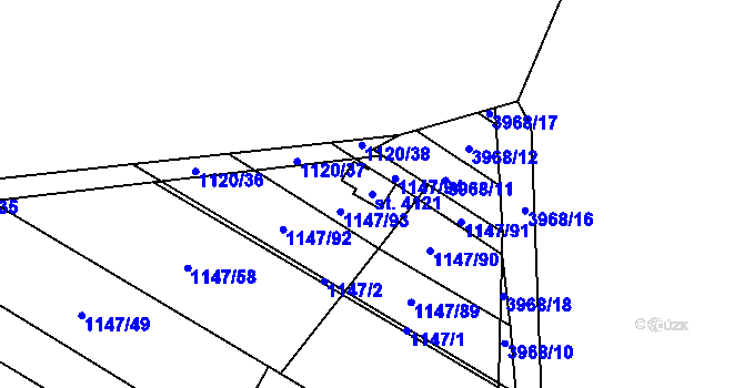 Parcela st. 4121 v KÚ Břeclav, Katastrální mapa