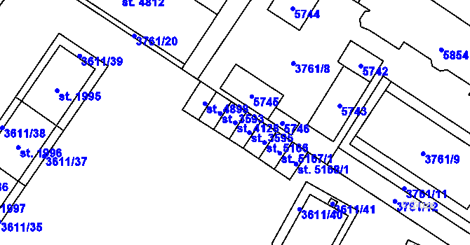 Parcela st. 4128 v KÚ Břeclav, Katastrální mapa