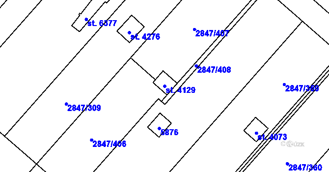 Parcela st. 4129 v KÚ Břeclav, Katastrální mapa