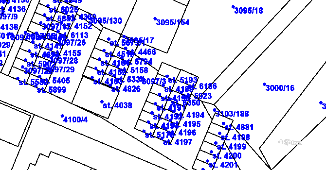 Parcela st. 4189 v KÚ Břeclav, Katastrální mapa