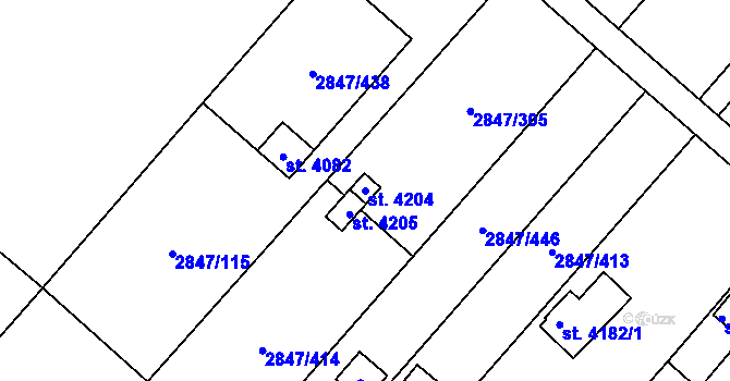 Parcela st. 4204 v KÚ Břeclav, Katastrální mapa