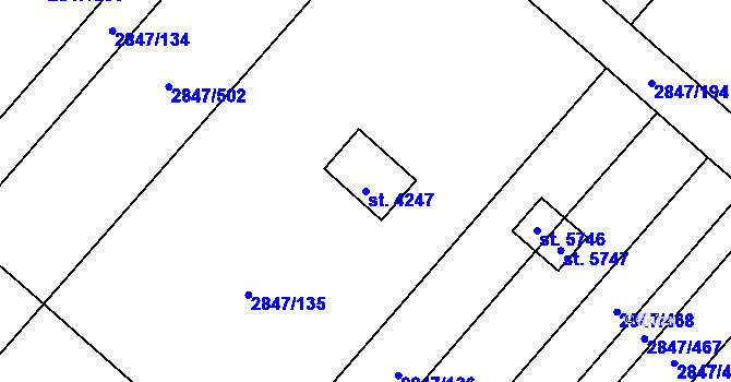 Parcela st. 4247 v KÚ Břeclav, Katastrální mapa