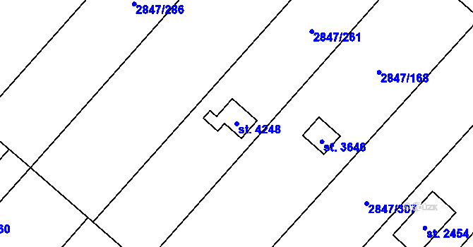 Parcela st. 4248 v KÚ Břeclav, Katastrální mapa