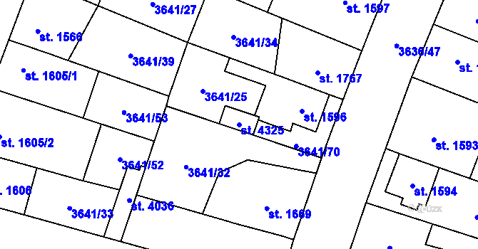 Parcela st. 4325 v KÚ Břeclav, Katastrální mapa