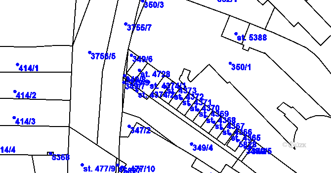 Parcela st. 4373 v KÚ Břeclav, Katastrální mapa