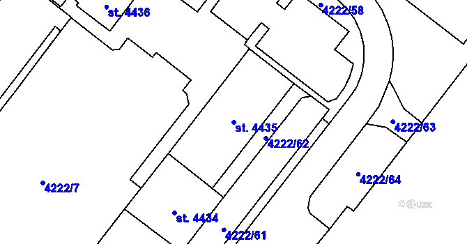 Parcela st. 4435 v KÚ Břeclav, Katastrální mapa