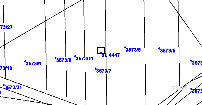 Parcela st. 4447 v KÚ Břeclav, Katastrální mapa