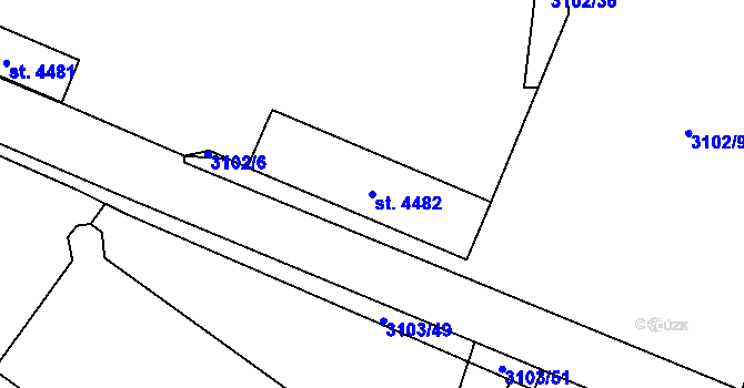 Parcela st. 4482 v KÚ Břeclav, Katastrální mapa