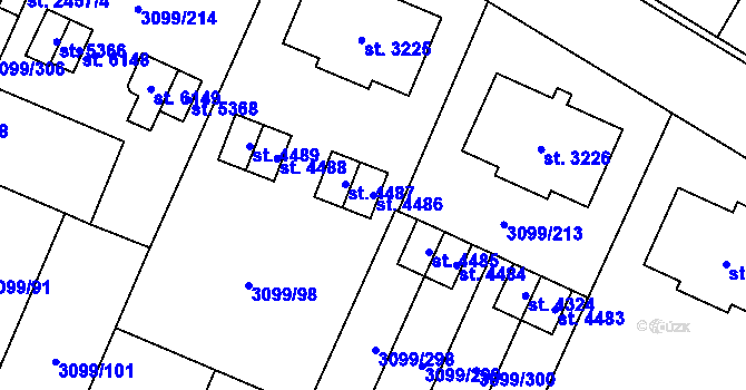Parcela st. 4486 v KÚ Břeclav, Katastrální mapa