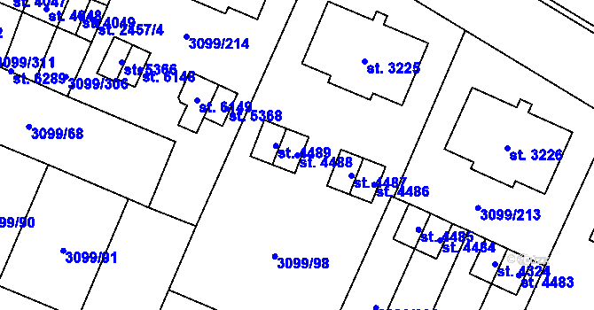 Parcela st. 4488 v KÚ Břeclav, Katastrální mapa