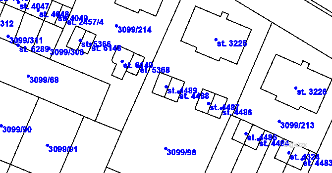 Parcela st. 4489 v KÚ Břeclav, Katastrální mapa