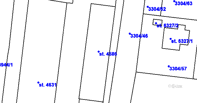 Parcela st. 4586 v KÚ Břeclav, Katastrální mapa