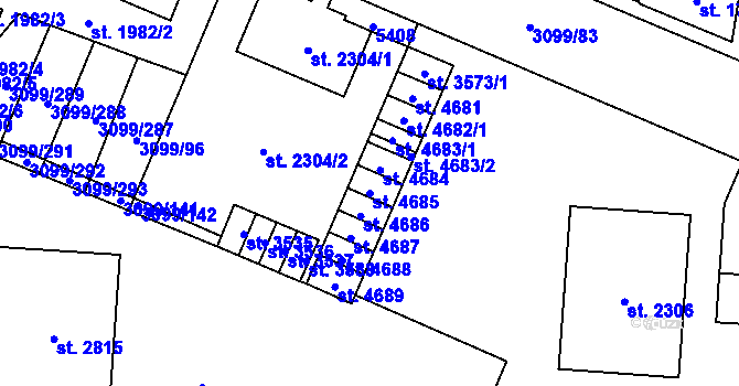 Parcela st. 4685 v KÚ Břeclav, Katastrální mapa