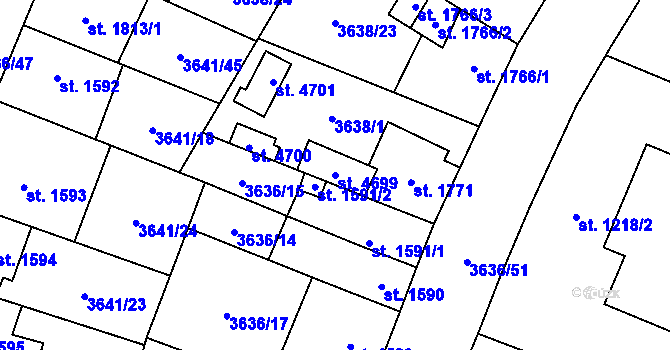 Parcela st. 4699 v KÚ Břeclav, Katastrální mapa