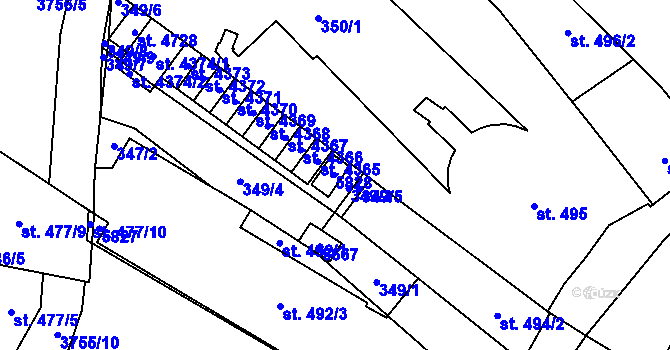 Parcela st. 4729 v KÚ Břeclav, Katastrální mapa