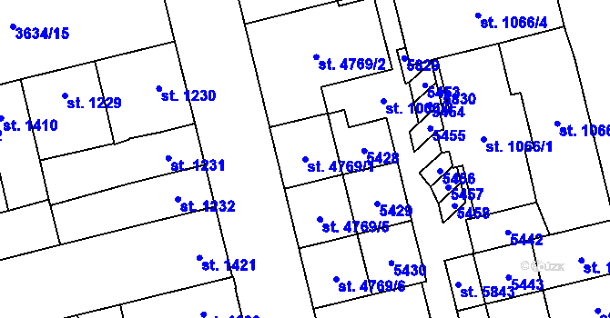 Parcela st. 4769/1 v KÚ Břeclav, Katastrální mapa