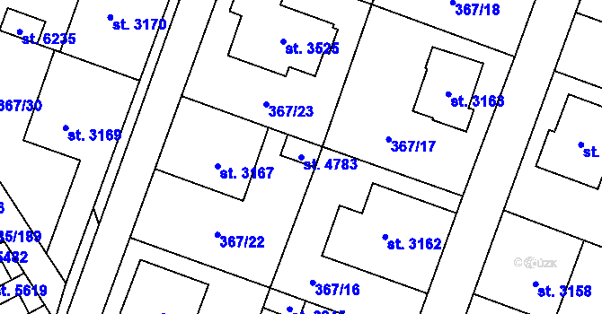 Parcela st. 4783 v KÚ Břeclav, Katastrální mapa