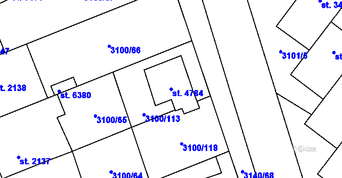 Parcela st. 4784 v KÚ Břeclav, Katastrální mapa